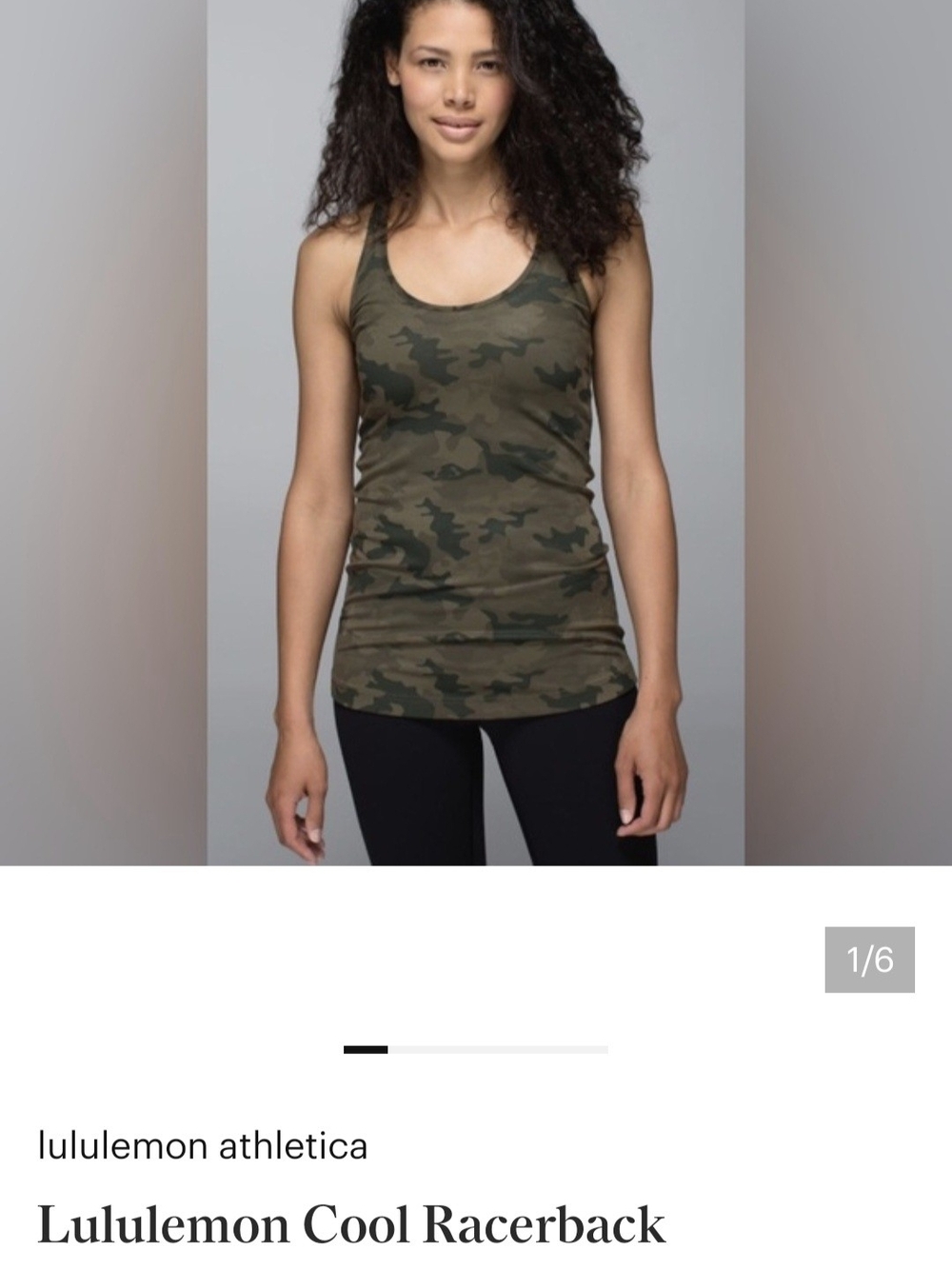 ISO Lululemon athletica Camo Racerback Tank - Olive Green